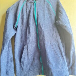 Kids Blue Jacket with Green Accents